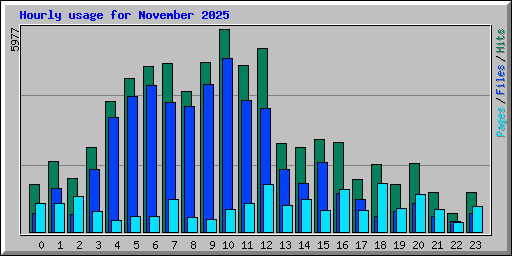 Hourly usage for November 2025